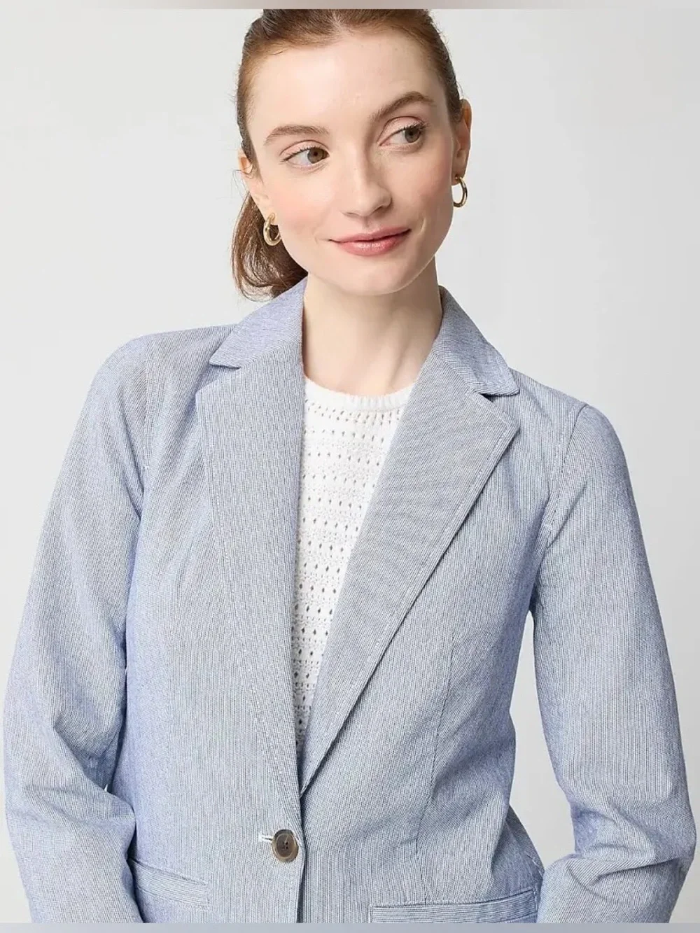 J. Crew Cotton-blend stretch relaxed blazer